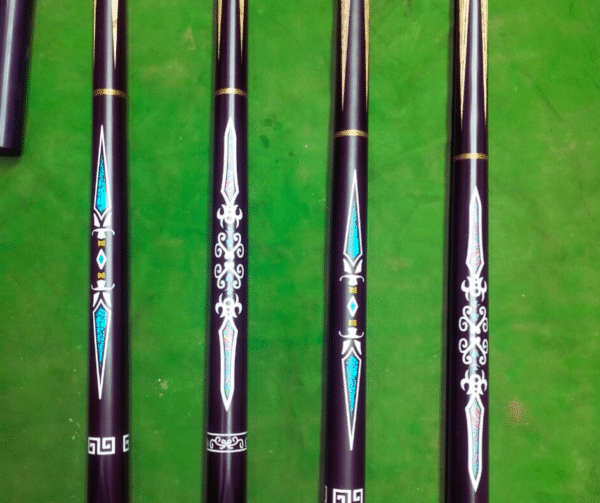 3 piece cue, handmade cue, designing cue, professional cue stick, imported cue, premium snooker cue, stylish cue, elegant handmade cue, high quality cue, custom cue stick, luxury cue, sharp design cue, billiard cue, personal handmade cue, 9.5mm tip cue