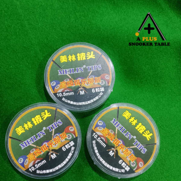 Best snooker cue tips in Pakistan – Meilin Pro, LP Pro, Blue Diamond, Kamui – available at A Plus Snooker Table