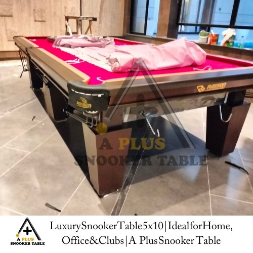 Luxury 5x10 Snooker Table for home and office use by A Plus Snooker Table, made with solid wood, fine finishing, and premium quality accessories.