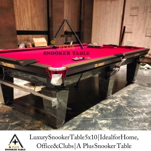 Luxury 5x10 Snooker Table for home and office use by A Plus Snooker Table, made with solid wood, fine finishing, and premium quality accessories.
