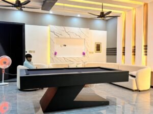 American pool table with solid wood frame and marble slate base – premium pool table for home and office by A Plus Snooker Table Pakistan