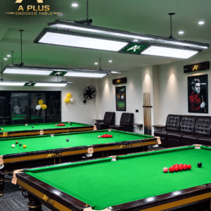 Arena 2 snooker table light with 2 frames and 4 SMD LED panels each, 48W, installed over a snooker table