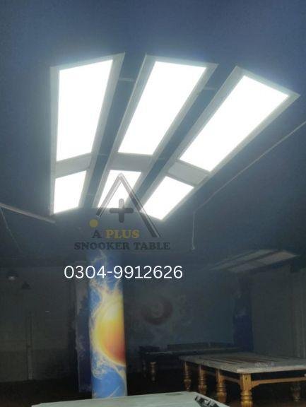 Arina snooker table light with solid iron frame and SMD LED panels by A Plus Snooker Table Pakistan